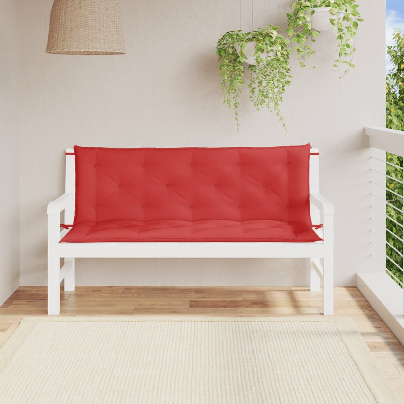 Vidaxl Garden Banch Cushions 2 St 150x50x7 cm tessuto Oxford rosso