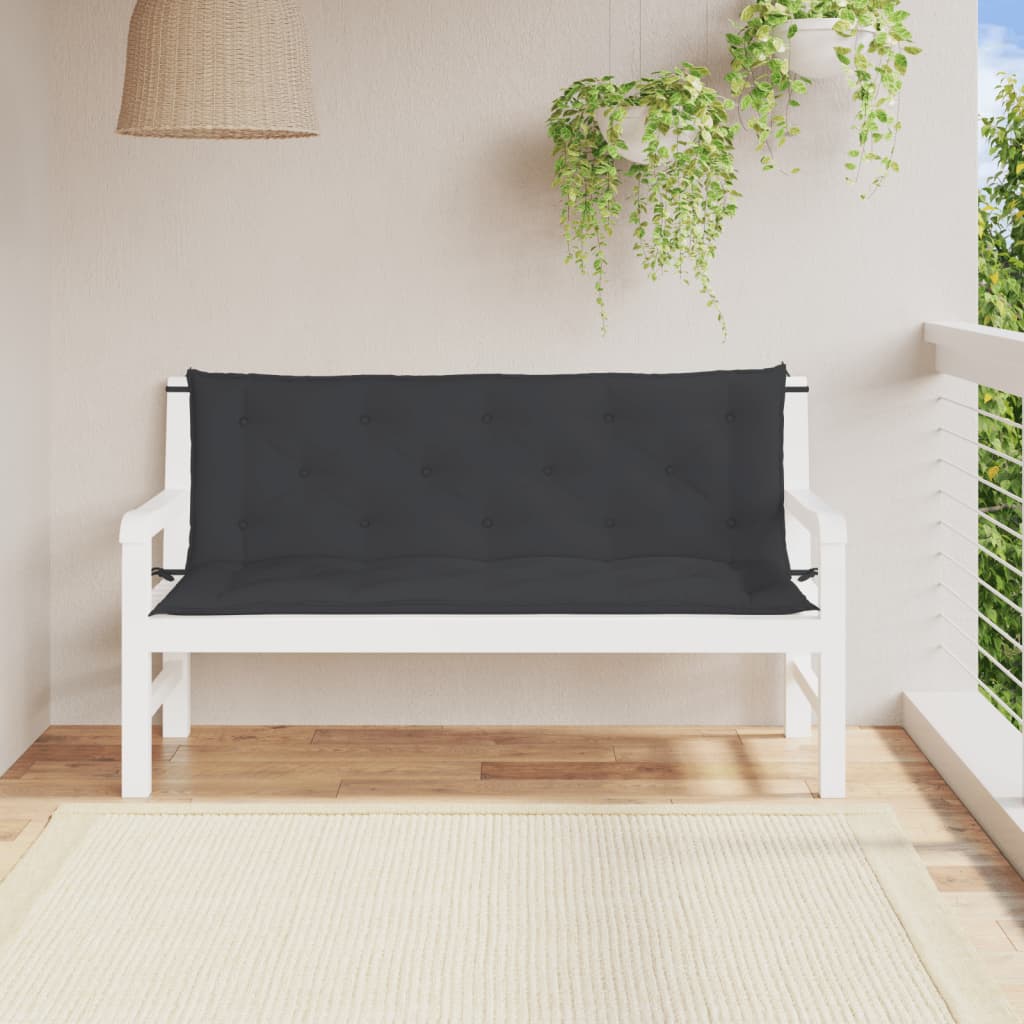 Vidaxl Garden Bench Cushions 2 St 150x50x7 cm tessuto oxford nero