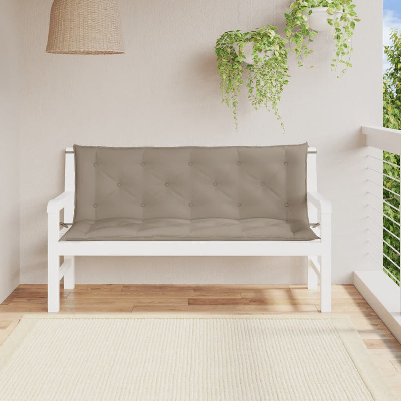 Vidaxl Garden Banch Cushions 2 St 150x50x7 cm Tessuto Oxford Taupe