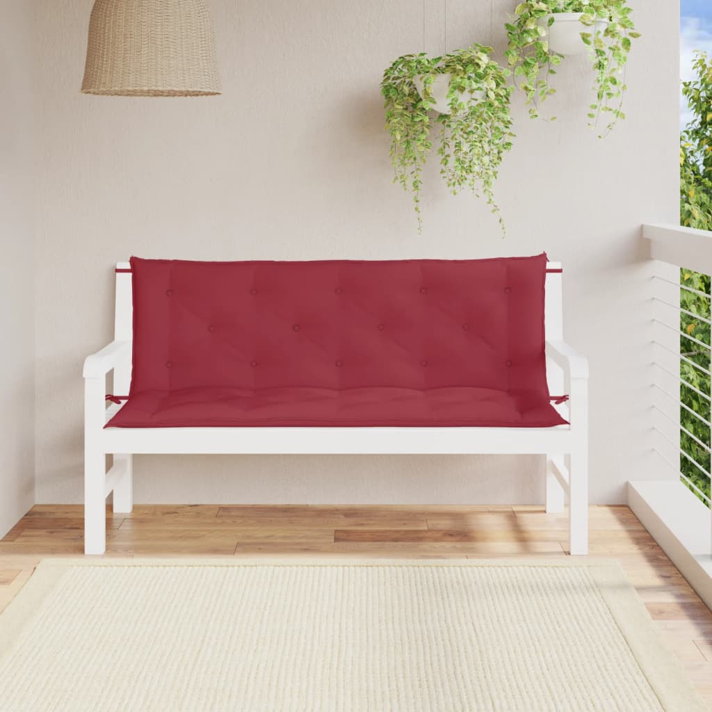 Vidaxl Garden Bench Cushions 2 ST 150x50x7 CM Oxford Fabric Wine Red