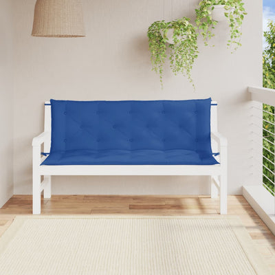 Cojines de banco de jardín Vidaxl 2 st 150x50x7 cm oxford tela azul