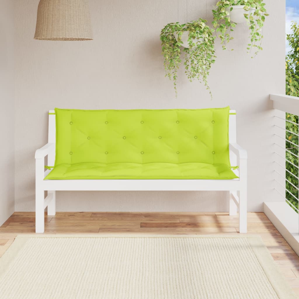 Vidaxl Garden Bench Cushions 2 ST 150x50x7 CM Oxford Fabric Clear Green