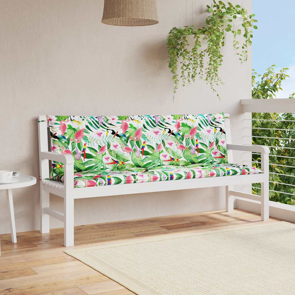 Vidaxl Garden Banch Cushions 2 St 150x50x7 cm Fabric multi -colorato