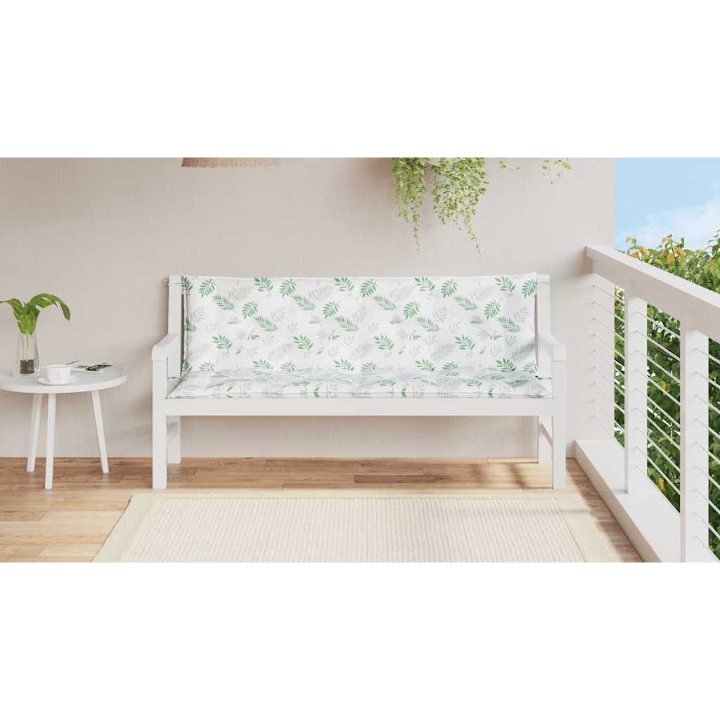 Vidaxl Garden Bench Cushions 2 pezzi Modello fogliare 150x50x7 cm tessuto