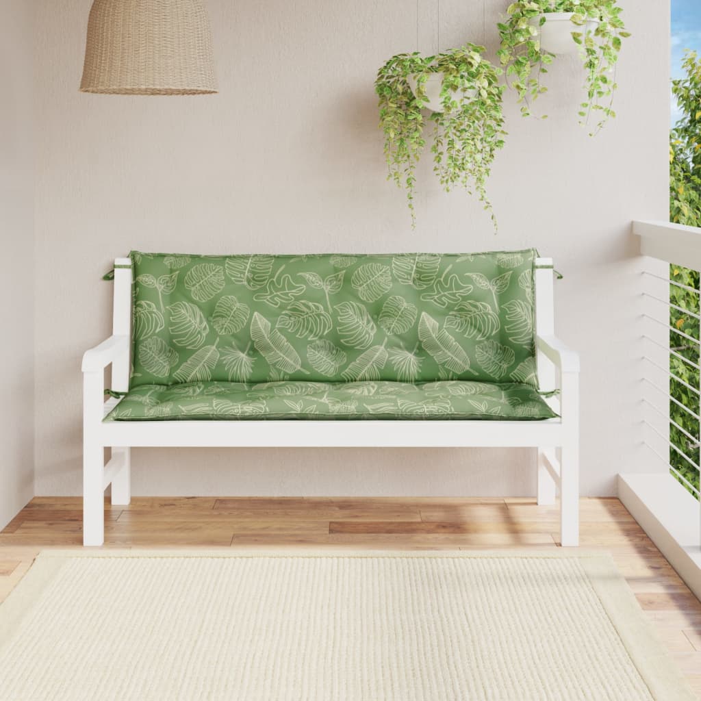 Vidaxl Garden Bench Cushions 2 pezzi Modello fogliare 150x50x7 cm tessuto
