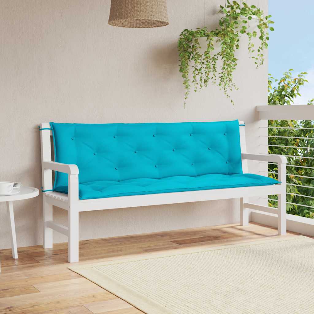 Vidaxl Garden Banch Cushions 2 St 150x50x7 cm tessuto turchese