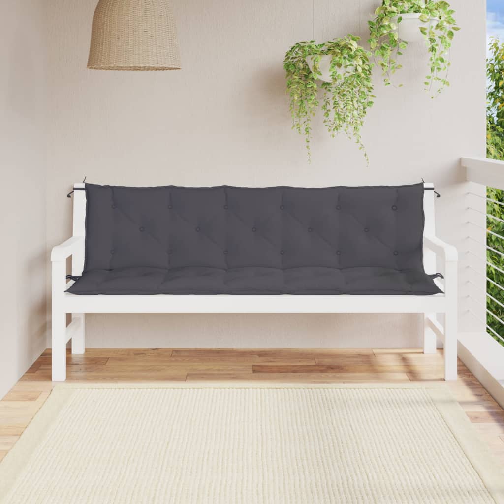 Vidaxl Garden Bench Cushions 2 PCS 180x50x7 cm Tessuto Oxford Antracite colorato