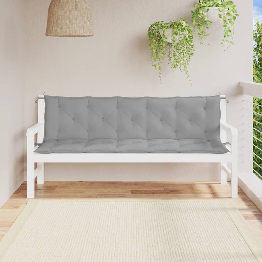 Vidaxl Garden Bench Cushions 2 PCS 180x50x7 cm tessuto Oxford grigio