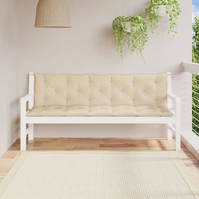 Vidaxl Garden Bench Cushions 2 PCS 180x50x7 CM Oxford Fabric beige