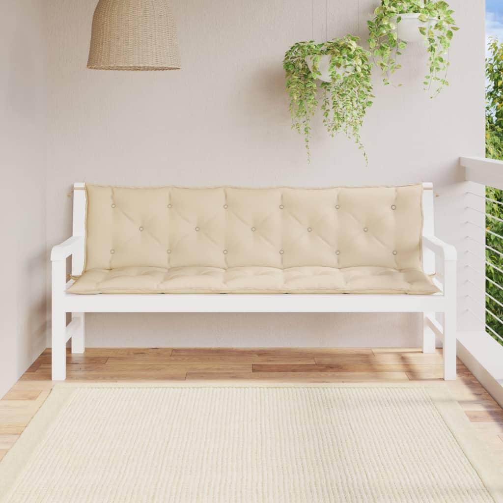 Vidaxl Garden Bench Cushions 2 PCS 180x50x7 cm Tessuto Oxford Beige