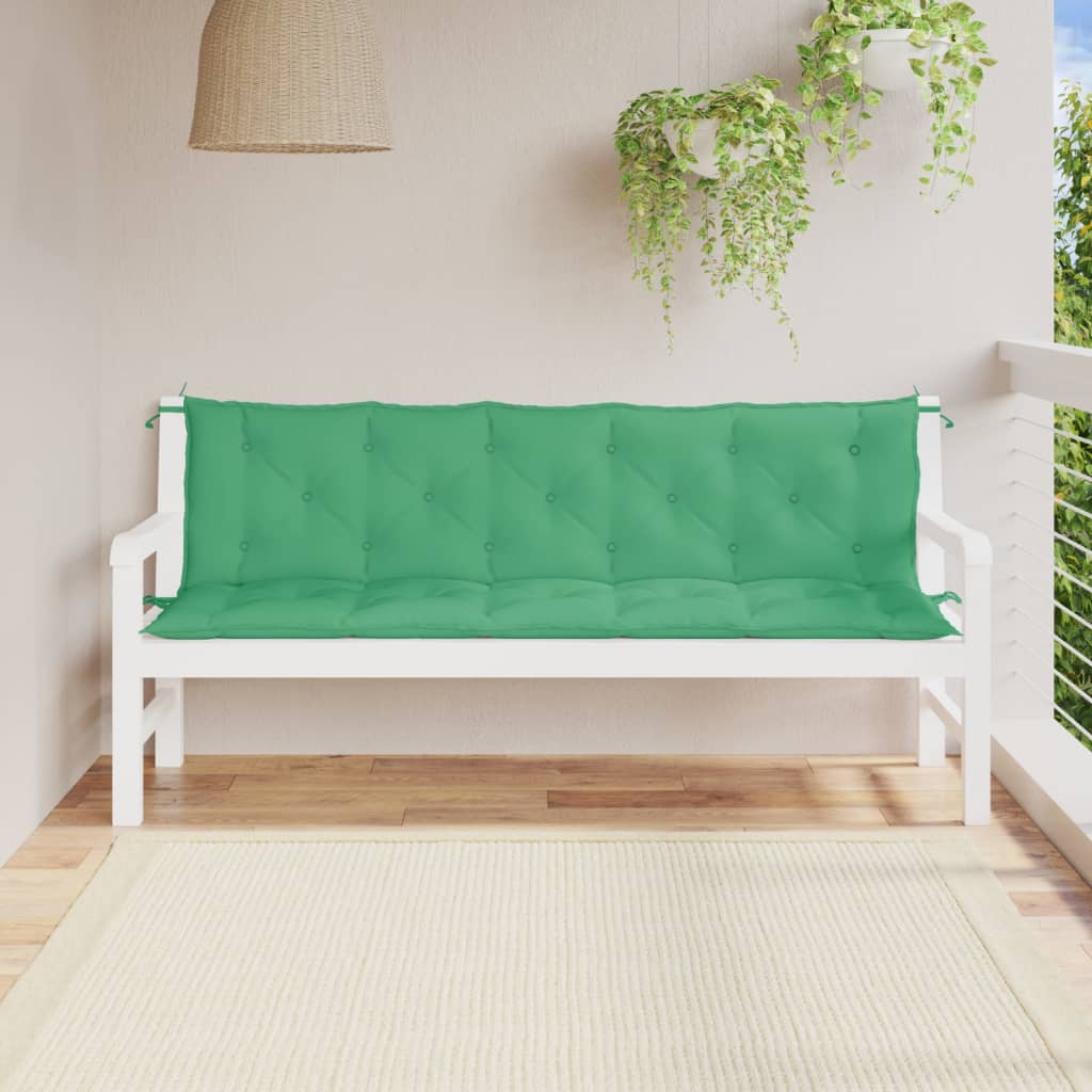 Vidaxl Garden Banch Cushions 2 St 180x50x7 cm tessuto Oxford verde