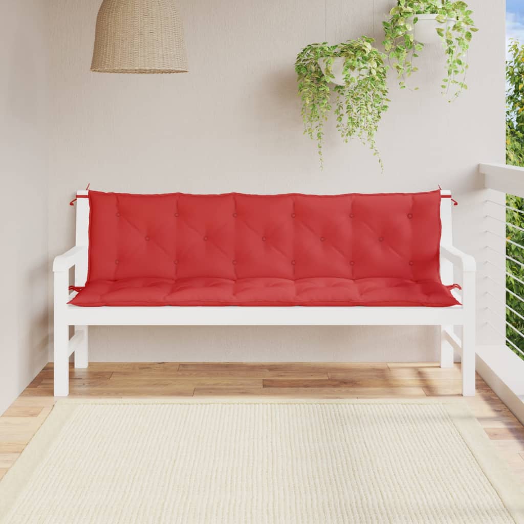 Vidaxl Garden Bench Cushions 2 PCS 180x50x7 cm Fabric oxford rosso