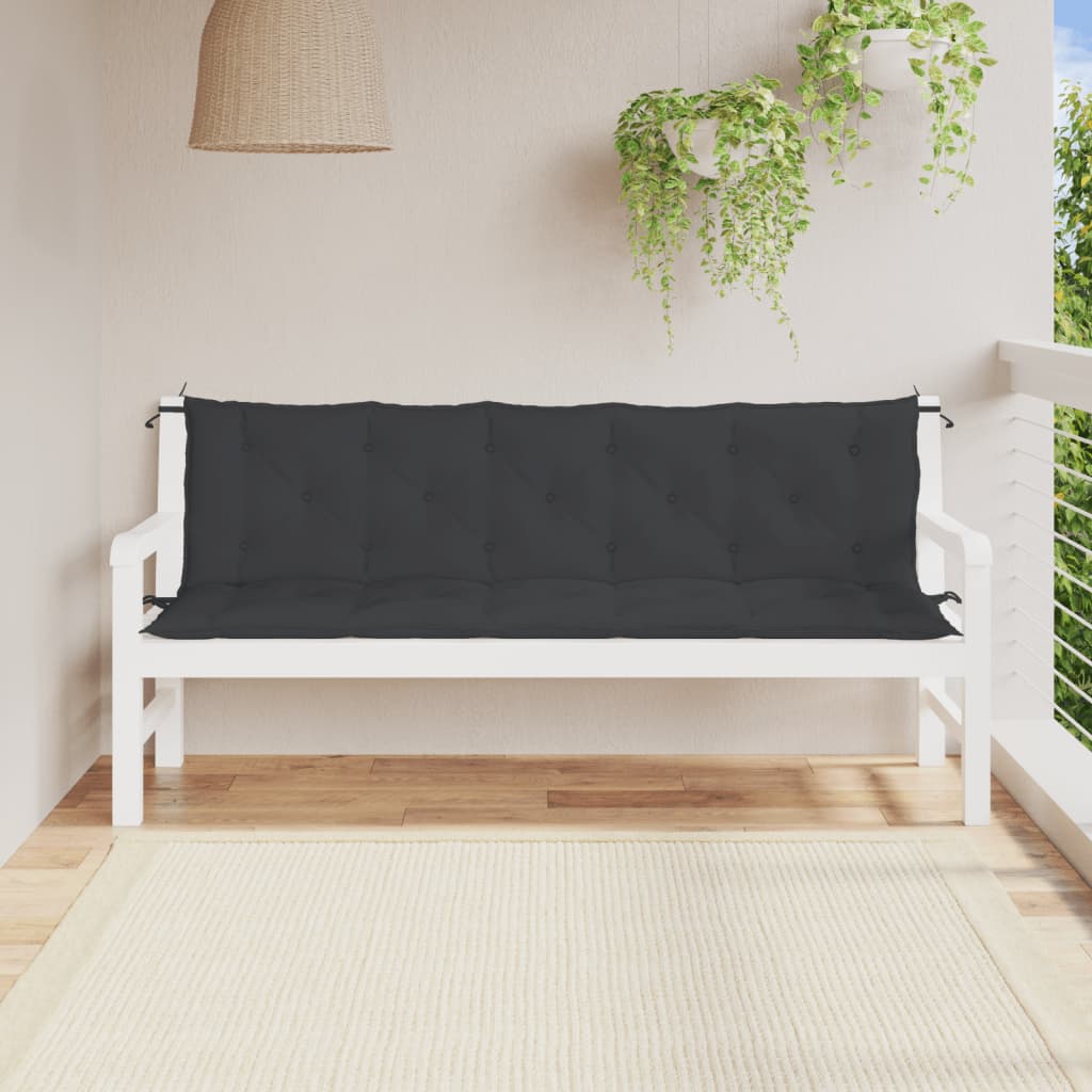 Vidaxl Garden Bench Cushions 2 St 180x50x7 cm tessuto oxford nero