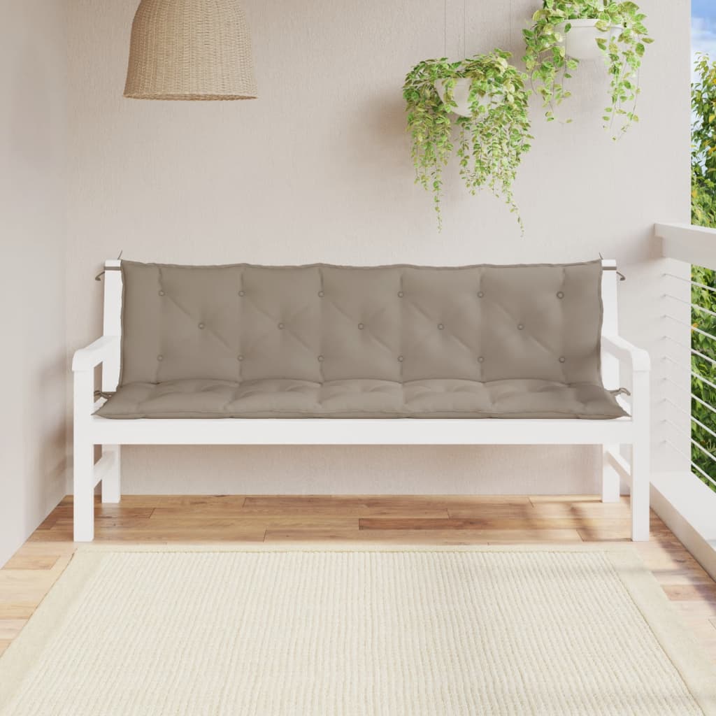 Vidaxl Garden Bench Cushions 2 PCS 180x50x7 cm Tessuto Oxford Taupe