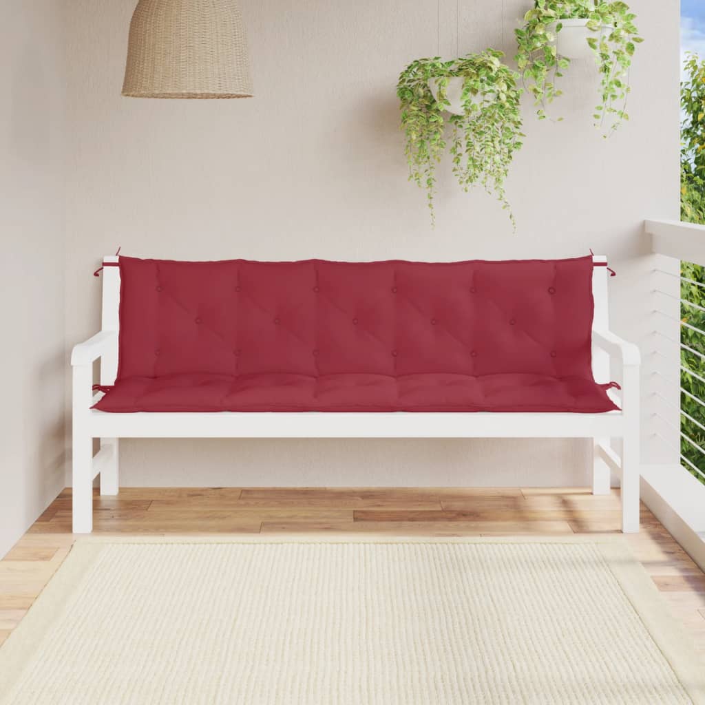 Vidaxl Garden Banch Cushions 2 ST 180x50x7 cm Exfort Wine Red