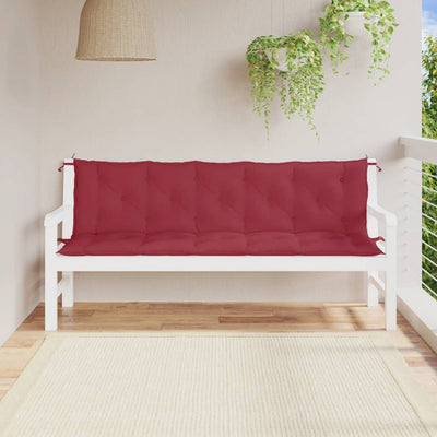 Vidaxl Garden Bench Cushions 2 ST 180x50x7 CM Oxford Fabric Wine Red