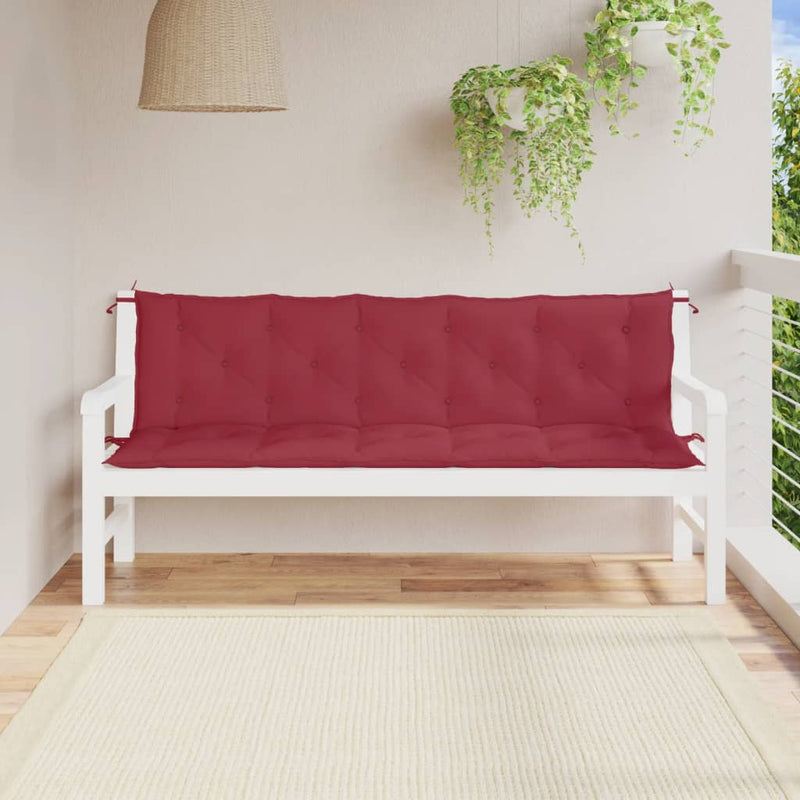 Vidaxl Garden Banch Cushions 2 ST 180x50x7 cm Exfort Wine Red