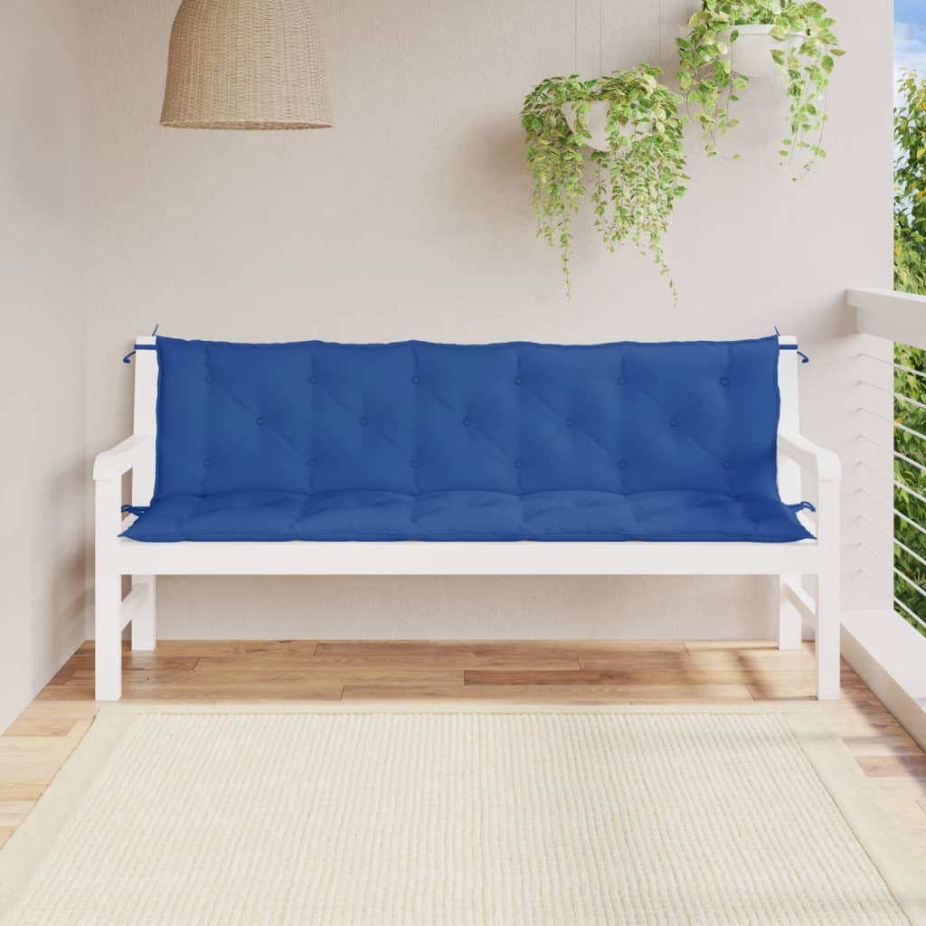 Vidaxl Garden Bench Cushions 2 PCS 180x50x7 cm tessuto blu blu