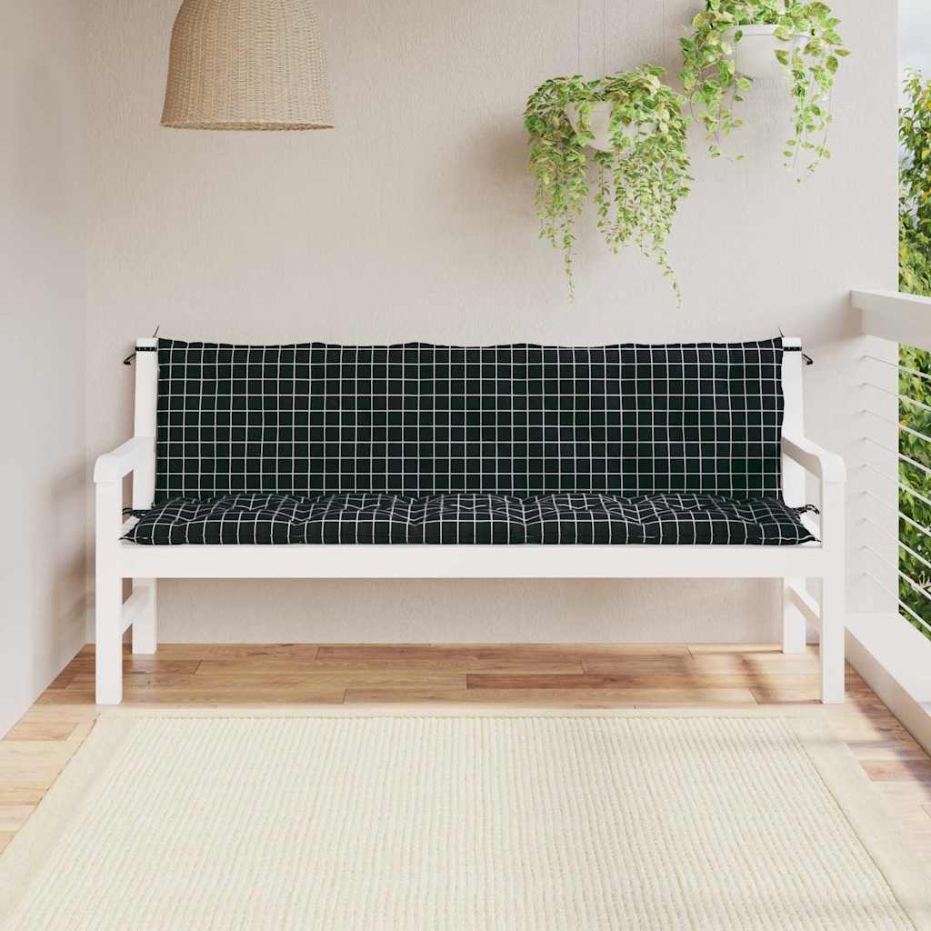 Vidaxl Garden Bench Cushions 2 St Oxford Fabric Modello nero