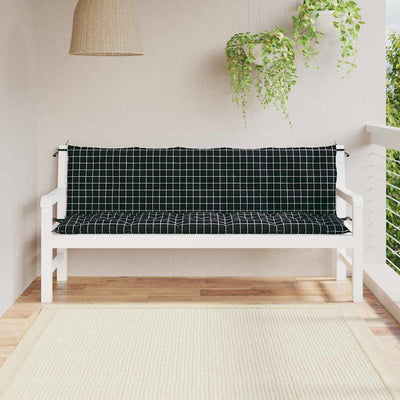 Vidaxl Garden Bench Cushions 2 ST Oxford Fabric Doubt Patrón Negro
