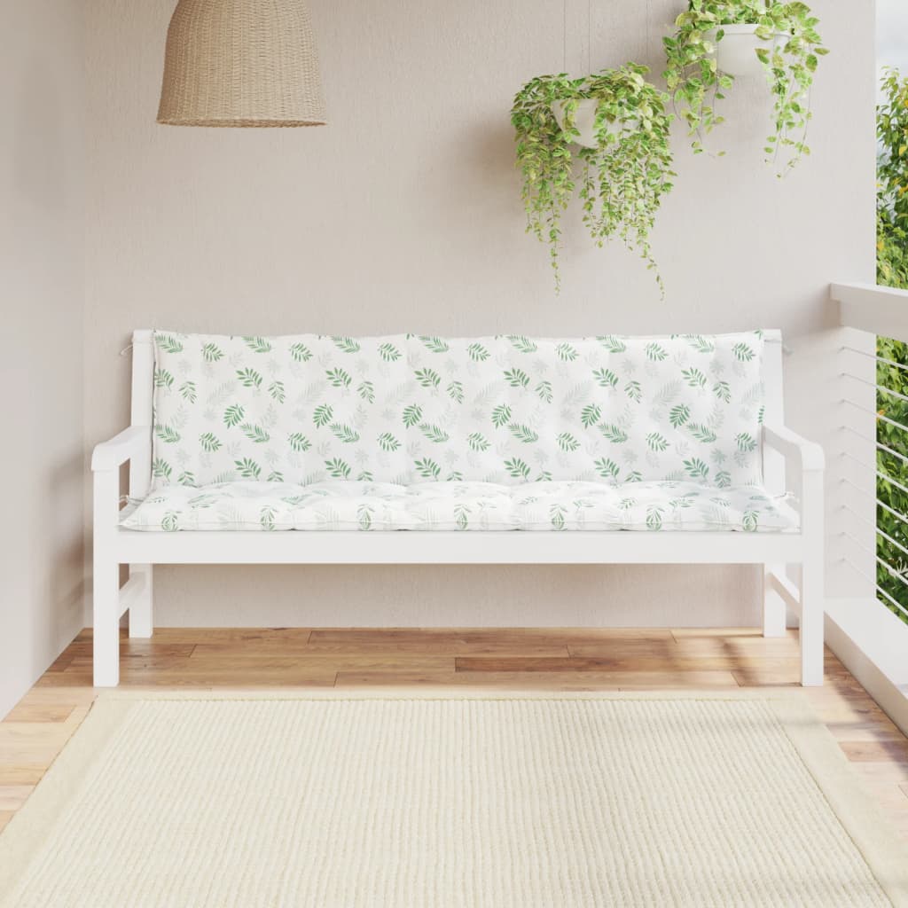 Vidaxl Garden Bench Cushions 2 St Oxford Fabric Leaf Pattern