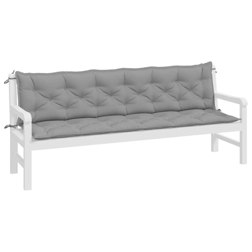 Vidaxl Garden Bench Cushions 2 ST 200x50x7 cm tessuto Oxford grigio