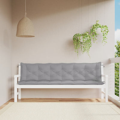 Vidaxl tuinbankkussens 2 st 200x50x7 cm oxford stof grijs