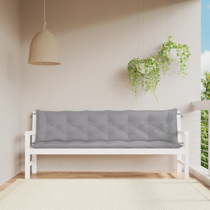 Vidaxl Garden Bench Cushions 2 ST 200x50x7 cm tessuto Oxford grigio
