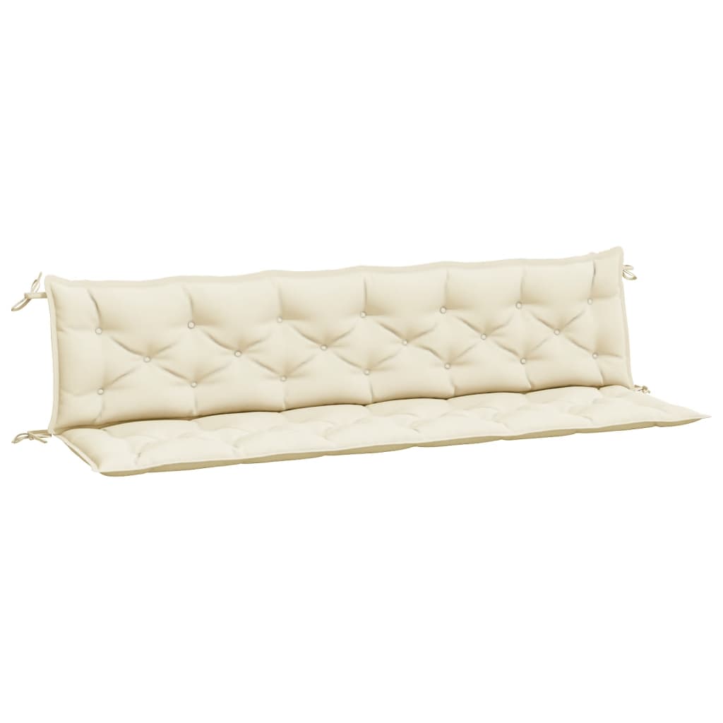 Vidaxl Garden Banch Cushions 2 St 200x50x7 cm Crèmewit in tessuto Oxford