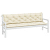 Vidaxl Garden Banch Cushions 2 St 200x50x7 cm Crèmewit in tessuto Oxford