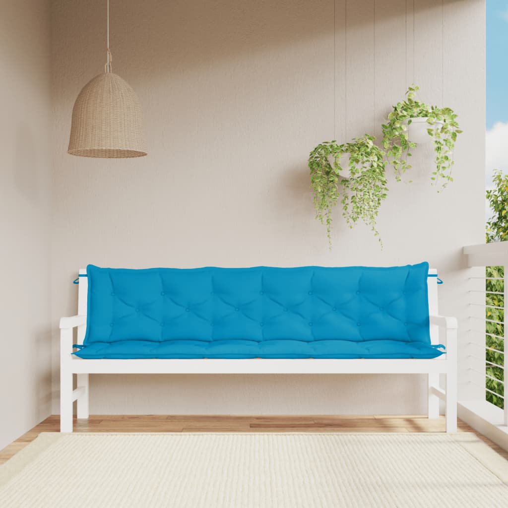 Vidaxl Garden Bench Cushions 2 ST 200x50x7 CM Oxford Fabric Blue