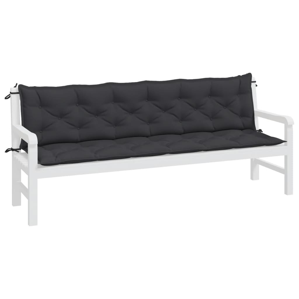 Vidaxl Garden Bench Cushions 2 St 200x50x7 cm tessuto oxford nero