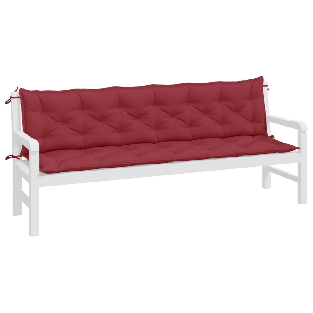 Vidaxl Garden Bench Cushions 2 ST 200x50x7 CM Oxford Fabric Wine Red