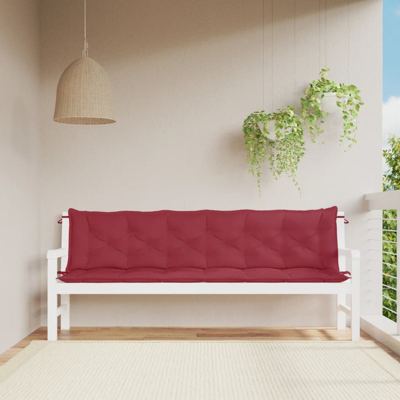 Vidaxl Garden Bench Cushions 2 ST 200x50x7 CM Oxford Fabric Wine Red
