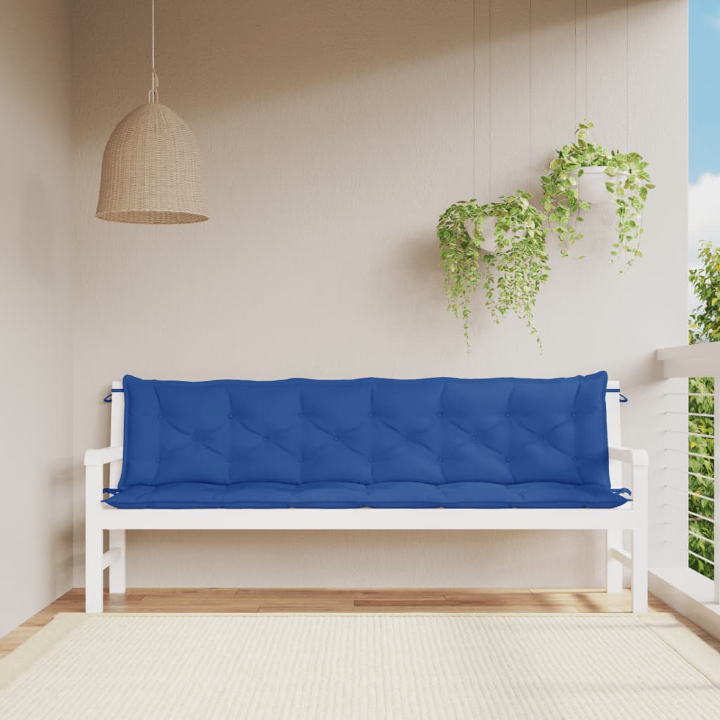 Vidaxl Garden Bench Cushions 2 ST 200x50x7 CM Oxford Fabric Blue