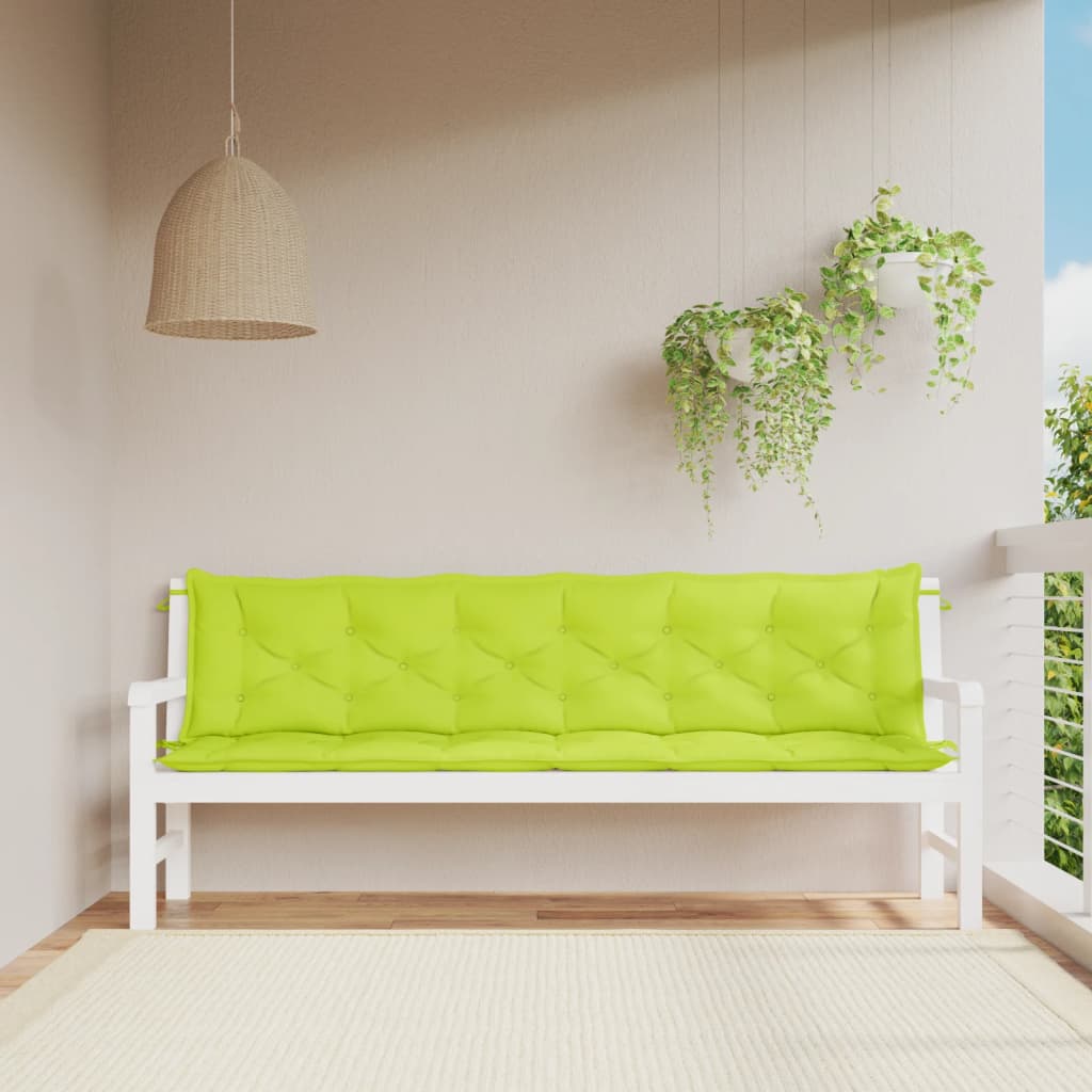Vidaxl Garden Bench Cushions 2 ST 200x50x7 CM Oxford Fabric Clear Green