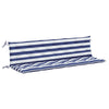 Vidaxl Garden Bench Cushions 2 St Stried 200x50x7 cm tessuto bianco e blu