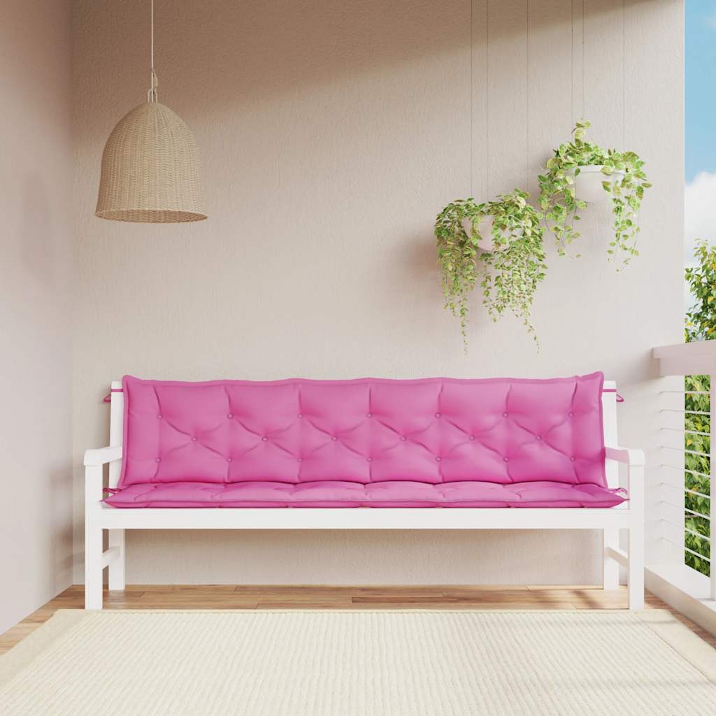 Vidaxl Garden Bench Cushions 2 ST 200x50x7 CM tessuto rosa