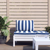 Cuscini da pallet Vidaxl 2 tessuto a strisce a strisce bianche e blu