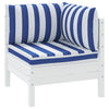 Cuscini da pallet Vidaxl 3 tessuto a strisce a strisce bianche e blu