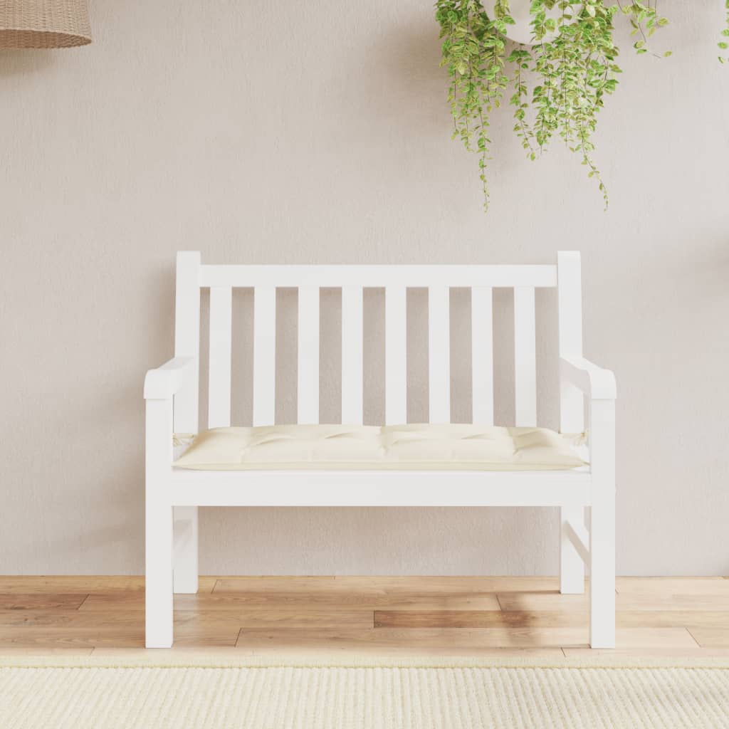 Vidaxl Garden Banch Cushion 110x50x7 cm in tessuto Oxford Crèmewit