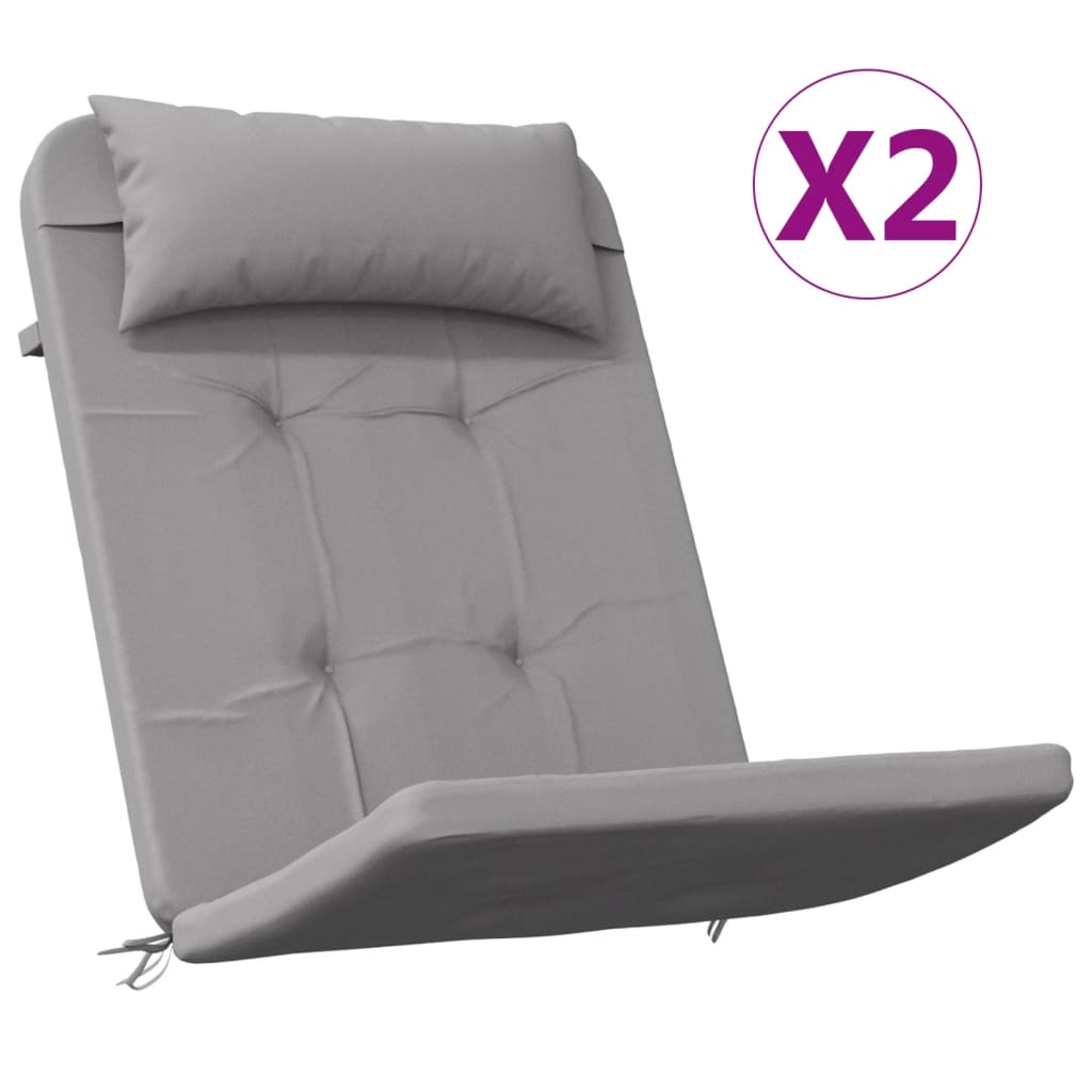 Cojines de silla de Vidaxl 2 st adirondack oxford tela gris