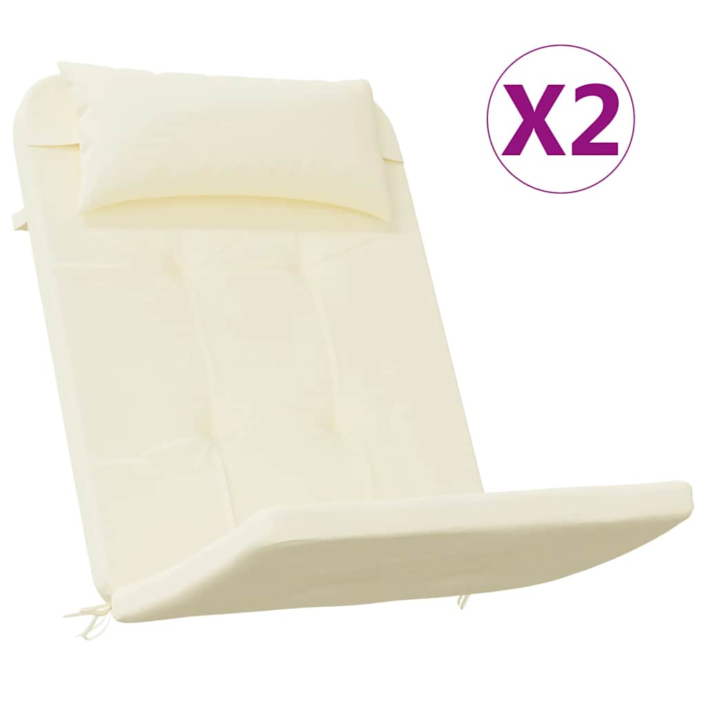 Cuscini da sedia Vidaxl 2 St Adirondack Oxford Fabric Crème Crème
