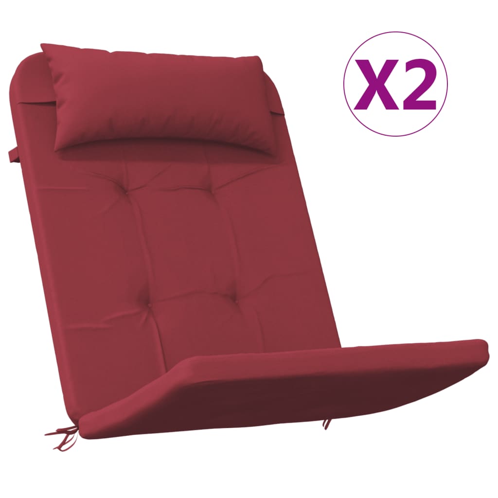 Cuscini per sedia VidaXL 2 pezzi in tessuto adirondack oxford rosso vino