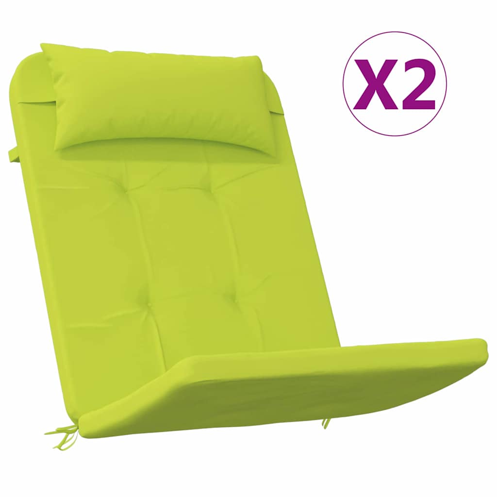 VidaXL cuscini per sedia 2 pezzi verde brillante 58 x 77 x 4,5 cm tessuto oxford