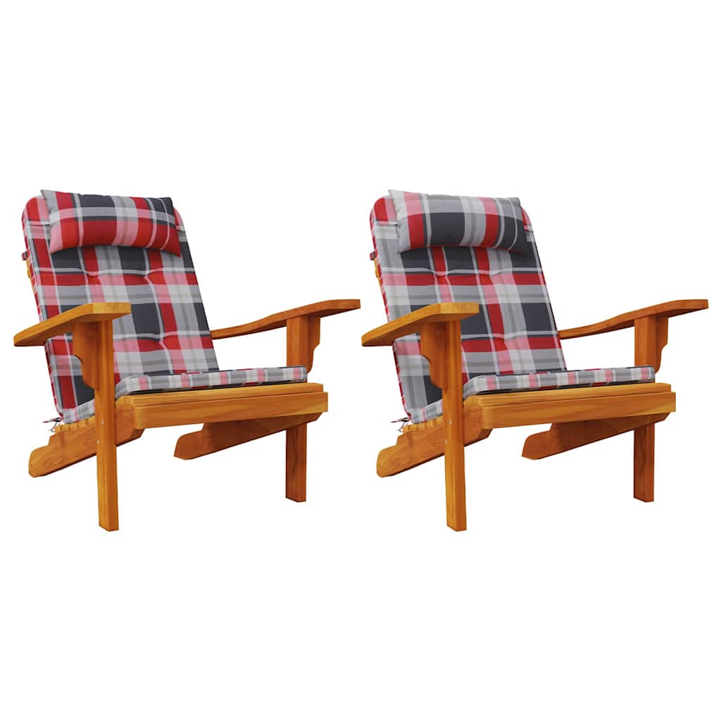 Vidaxx cojines de silla 2 piezas diamante rojo 58 x 77 x 4,5 cm tela oxford