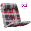 Cuscini per sedia Vidaxx 2 pezzi rosso diamante 58 x 77 x 4,5 cm tessuto oxford