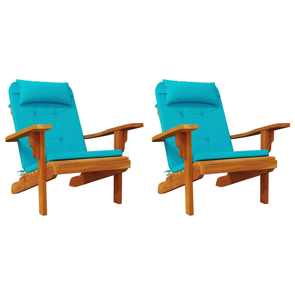 Vidaxl stoelkussens effen 2 pcs turquoise 58 x 77 x 4,5 cm oxford stof