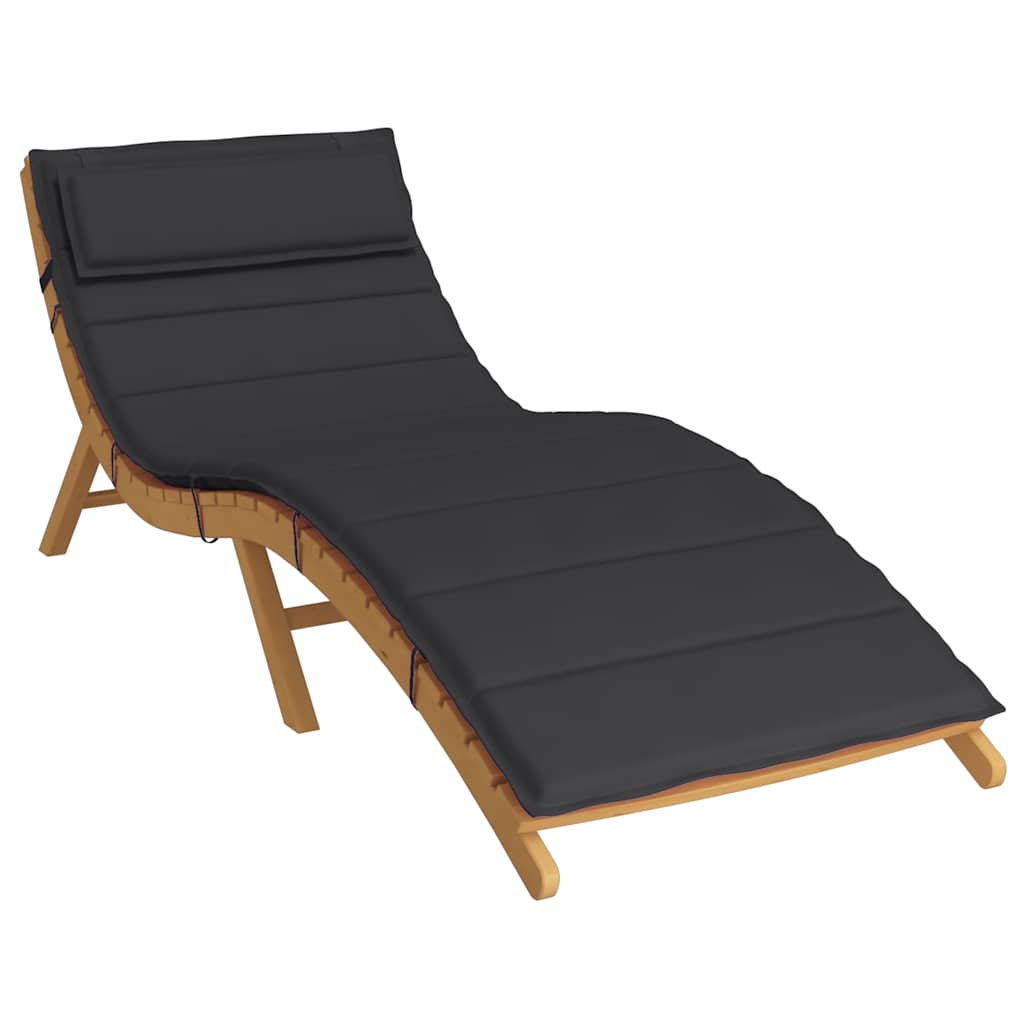 Vidaxl Lagger Cushion 180x60x3 cm tessuto oxford nero