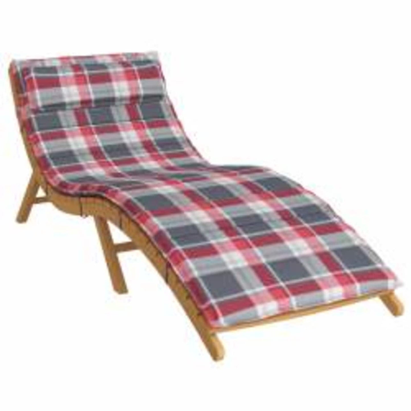 Vidaxl sun lounger cushion red and gray 178 x 60 x 4 cm oxford fabric